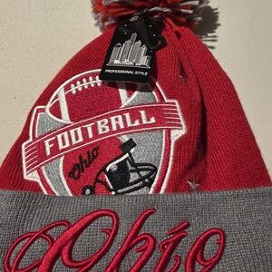 Ohio State Football Red and Gray Beanie